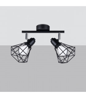 Artemis Twin Ceiling Spotlight Black-2