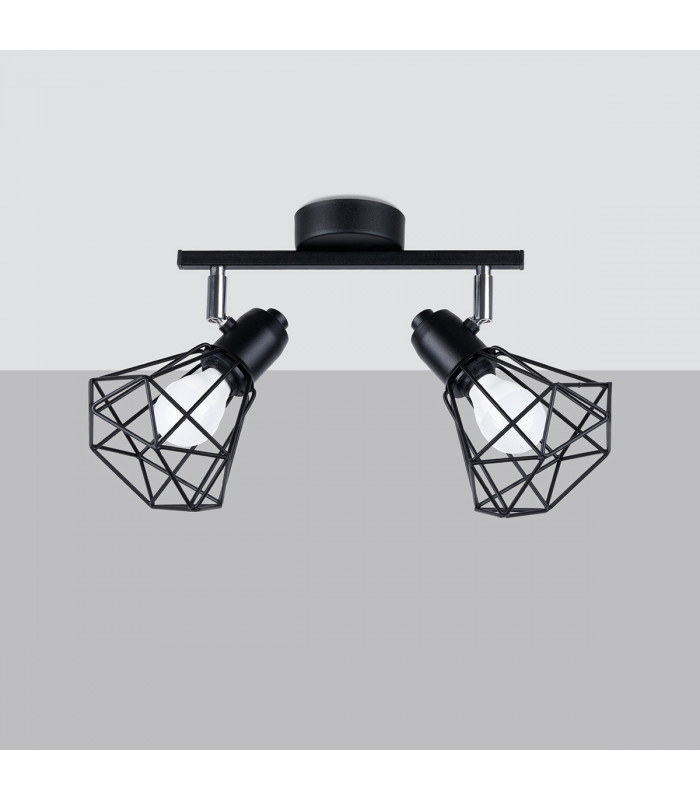 Artemis Twin Ceiling Spotlight Black-2
