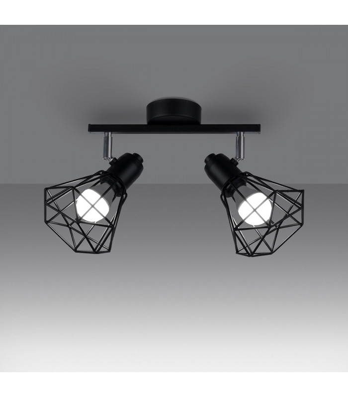 Artemis Twin Ceiling Spotlight Black-3