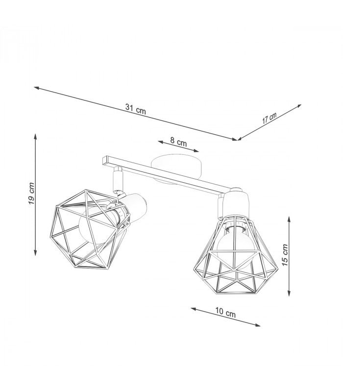 Artemis Twin Ceiling Spotlight Black-5
