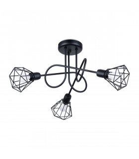 Artemis Multi Arm Semi Flush Ceiling Lamp Black-1