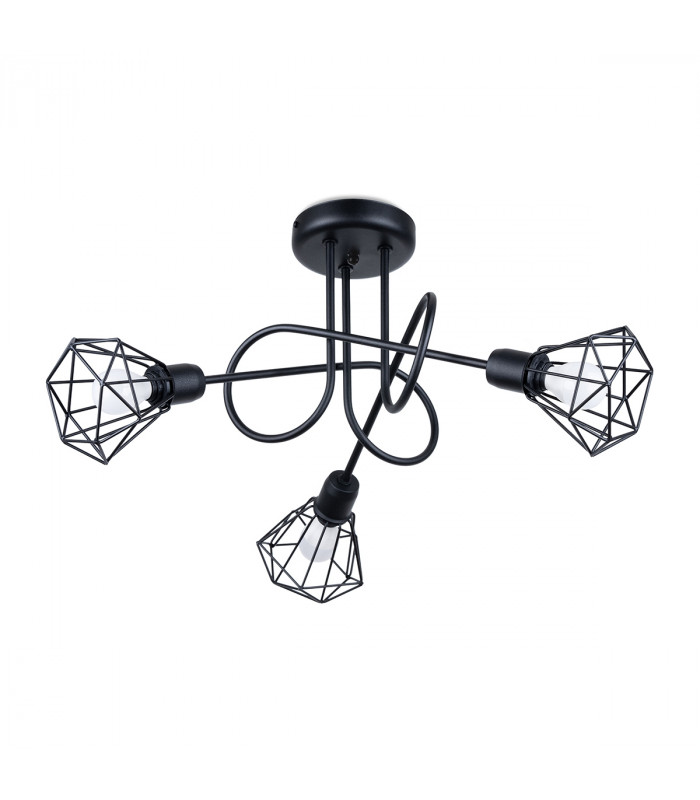 Artemis Multi Arm Semi Flush Ceiling Lamp Black-1