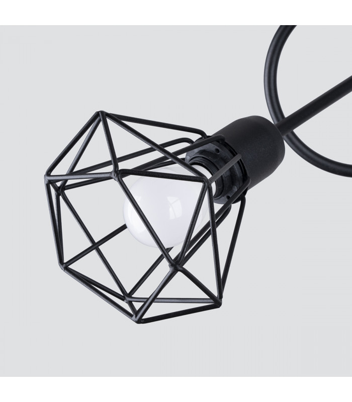 Artemis Multi Arm Semi Flush Ceiling Lamp Black-4