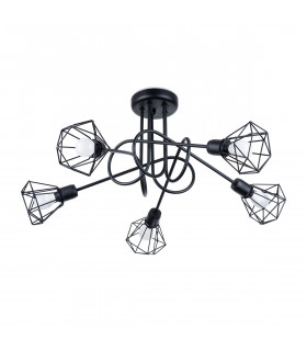 Artemis Multi Arm Semi Flush Ceiling Lamp Black-1