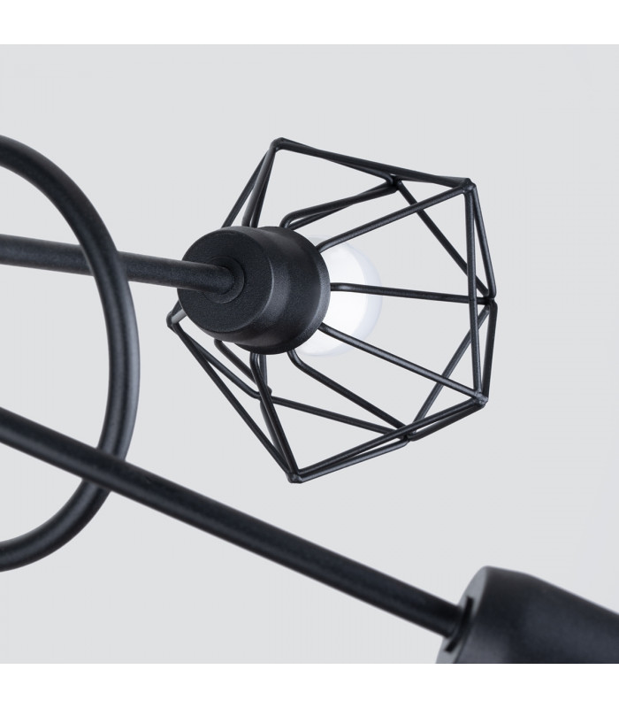 Artemis Multi Arm Semi Flush Ceiling Lamp Black-4
