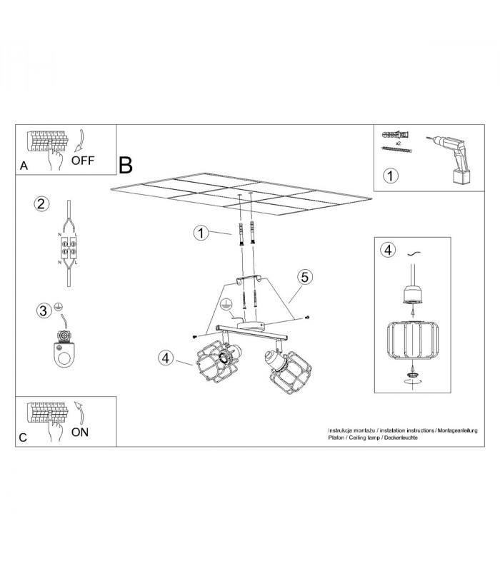 Beluci Twin Ceiling Spotlight White-6