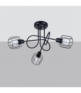 Beluci Multi Arm Semi Flush Ceiling Lamp Black-2