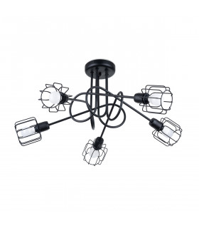 Beluci Multi Arm Semi Flush Ceiling Lamp Black-1