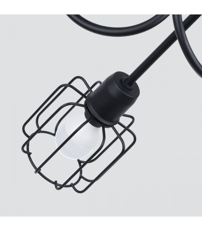 Beluci Multi Arm Semi Flush Ceiling Lamp Black-4