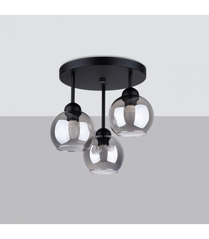 Alino Multi Arm Semi Flush Ceiling Lamp Black-2