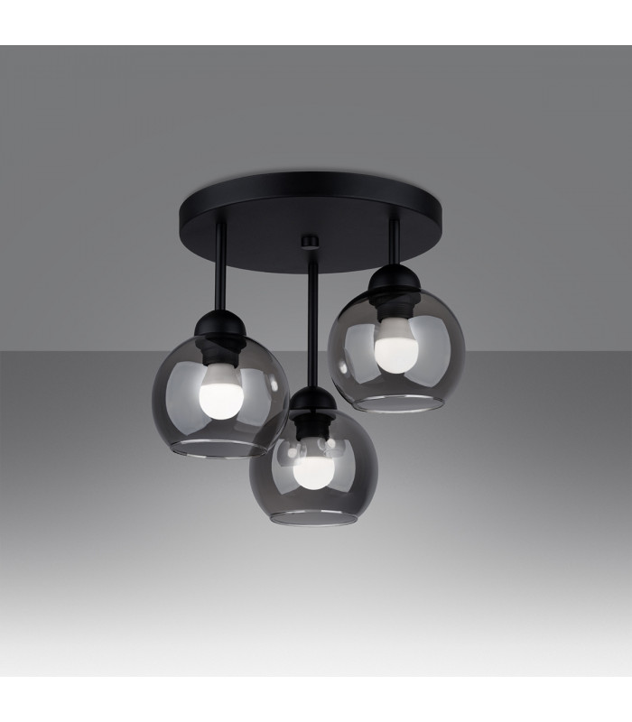 Alino Multi Arm Semi Flush Ceiling Lamp Black-3