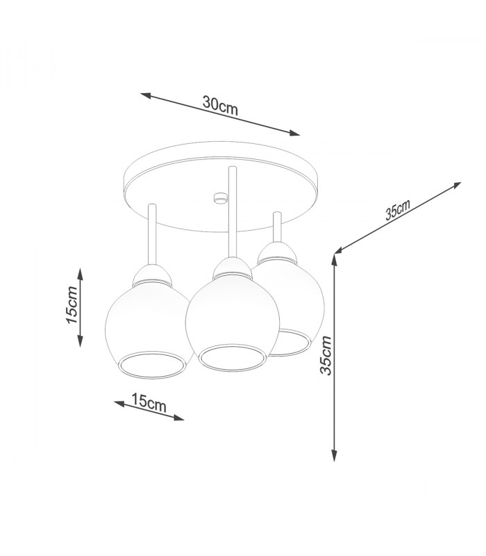 Alino Multi Arm Semi Flush Ceiling Lamp Black-5