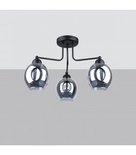 Fillan Multi Arm Semi Flush Ceiling Lamp Black-2