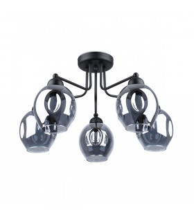 Fillan Multi Arm Semi Flush Ceiling Lamp Black-1