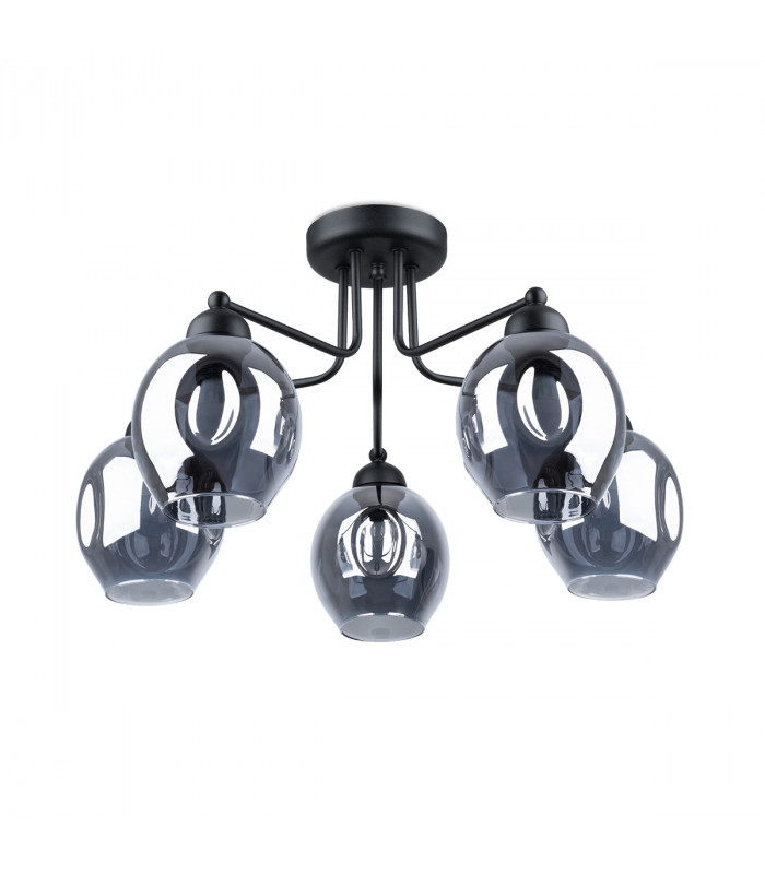 Fillan Multi Arm Semi Flush Ceiling Lamp Black-1