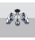 Fillan Multi Arm Semi Flush Ceiling Lamp Black-2