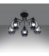 Fillan Multi Arm Semi Flush Ceiling Lamp Black-3