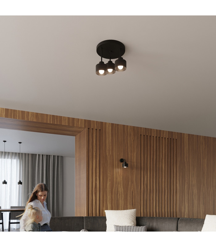 Savar Twin Ceiling Spotlight Black-8