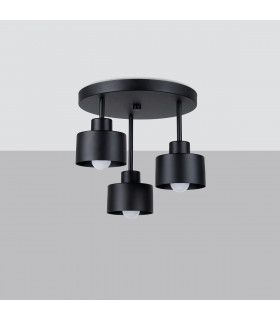 Savar Multi Arm Semi Flush Ceiling Lamp Black-2