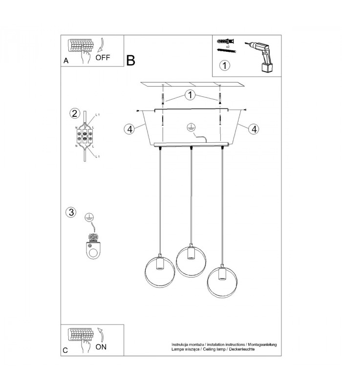 Titran Bar Pendant Ceiling Light White-6