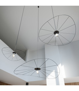 Eskola Wire Frame Pendant Ceiling Light Black-2