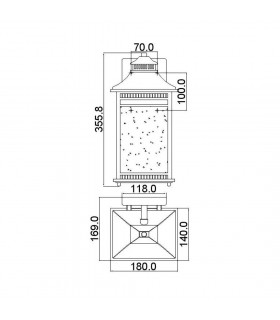2 Light Medium Wall Lantern - Imperial Bronze Finish, E14 - 2
