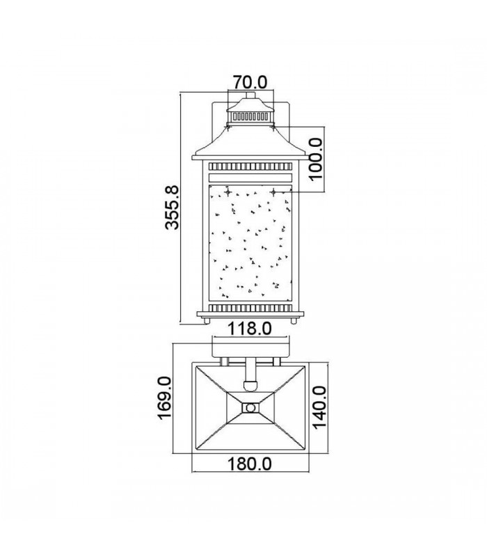 2 Light Medium Wall Lantern - Imperial Bronze Finish, E14 - 2