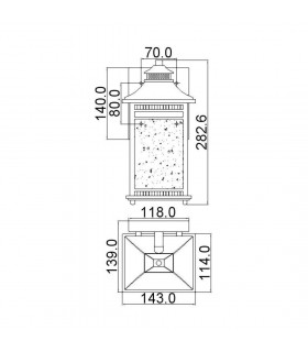 1 Light Small Wall Lantern - Imperial Bronze Finish, E27 - 2
