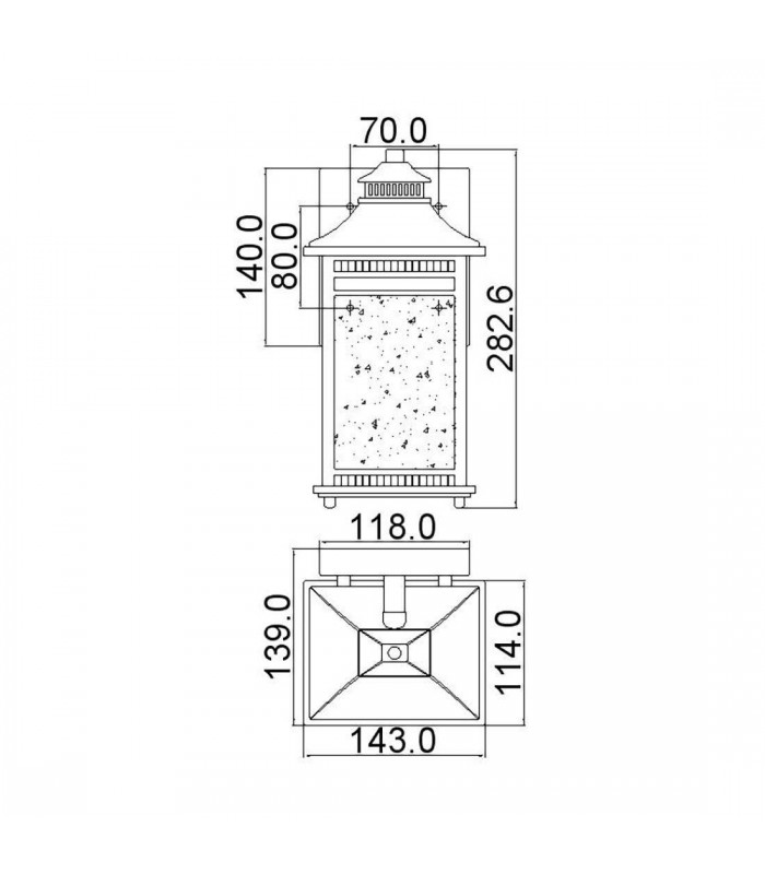 1 Light Small Wall Lantern - Imperial Bronze Finish, E27 - 2
