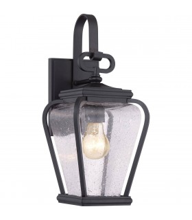 1 Light Small Wall Lantern - Mystic Black Finish, E27 - 1