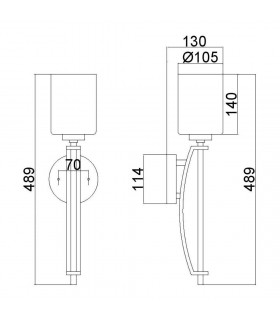 1 Light Large Wall Light - Polished Chrome Finish, G9 - 2