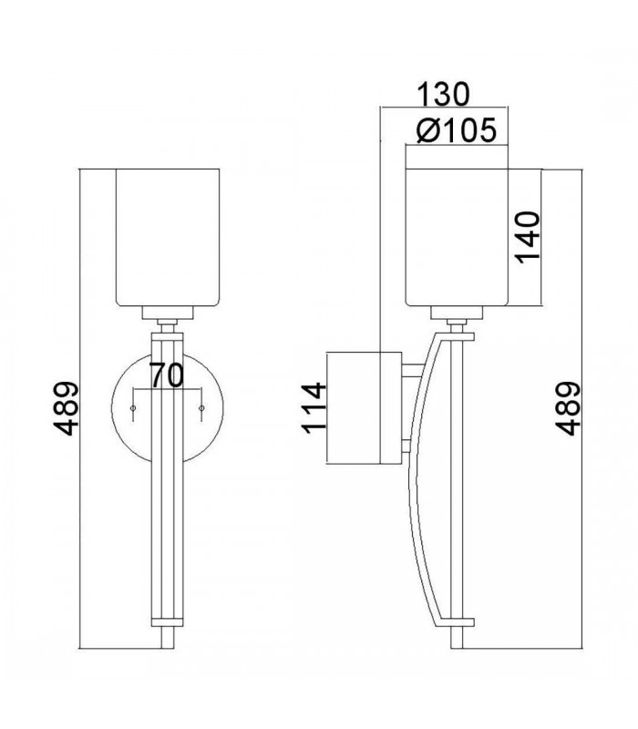 1 Light Large Wall Light - Polished Chrome Finish, G9 - 2