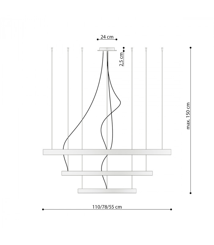 Rio Integrated Led Pendant Ceiling Light Black-4