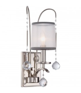 1 Light Wall Light - Imperial Silver Finish, E14 - 1