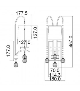 1 Light Wall Light - Imperial Silver Finish, E14 - 2