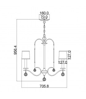 5 Light Multi Arm Chandelier Silver Finish, E14 - 2