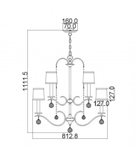 9 Light Multi Arm Chandelier Silver Finish, E14 - 2