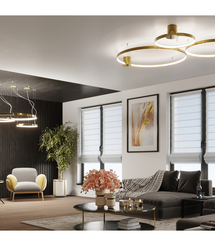 Rio Integrated Led Pendant Ceiling Light Polished Gold Galvanized-12