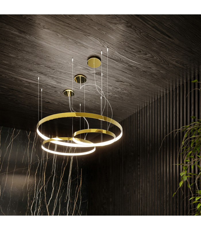 Rio Integrated Led Pendant Ceiling Light Polished Gold Galvanized-14