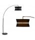 Arc Floor Lamp Steel Satin Black Painting Black Fabric Black Marble Base - Made.com - Clearance Stock