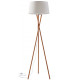 Tripod Floor Lamp Solid Wood Stand White Fabric Shade - Made.com - Clearance Stock