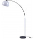 Arc Floor Lamp Metal Base Steel Rod Satin Black White Acrylic Shade - Made.com - Clearance Stock