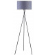 Tripod Floor Lamp Steel Crossed Legs In Satin Black Grey Fabric Shade In-Line Switch - Made.com - Clearance Stock