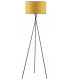 Tripod Floor Lamp Steel Crossed Legs In Satin Black Yellow Fabric Shade In-Line Switch - Made.com - Clearance Stock