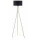Tripod Floor Lamp Steel Crossed Legs In Brass Black Fabric Shade In-Line Switch - Made.com - Clearance Stock