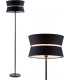 Floor Lamp Steel Satin Black + Black Fabric - Made.com - Clearance Stock