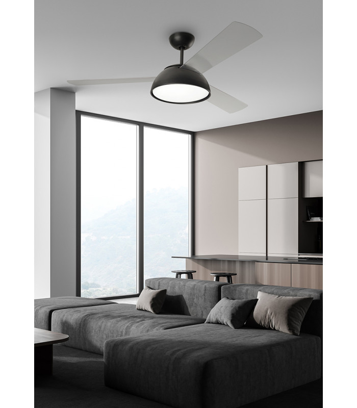 Gregal LED Ceiling Fan Black Opal Warm-White 3000K-3