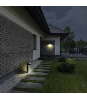 Top LED Outdoor Down Wall Lamp Urban grey Sandblasted Warm-White 3000K IP44-2