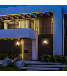 Vit Outdoor Flush Wall Lamp Black White Opal IP44-2
