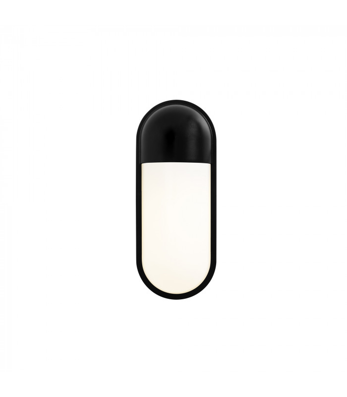 Vit Outdoor Flush Wall Lamp Black White Opal IP44-3